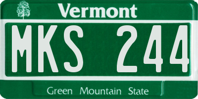 VT license plate MKS244