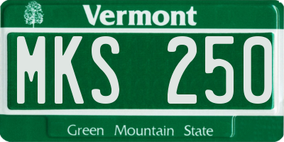 VT license plate MKS250