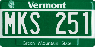 VT license plate MKS251