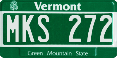 VT license plate MKS272