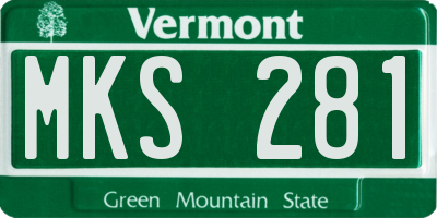 VT license plate MKS281