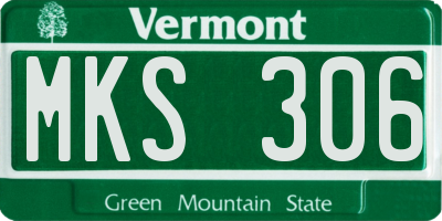 VT license plate MKS306