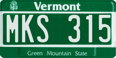 VT license plate MKS315