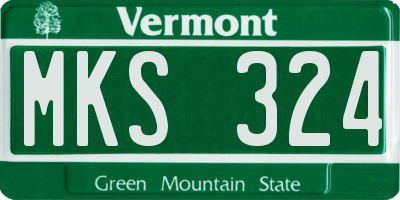 VT license plate MKS324