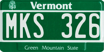 VT license plate MKS326