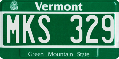 VT license plate MKS329