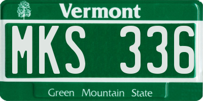 VT license plate MKS336