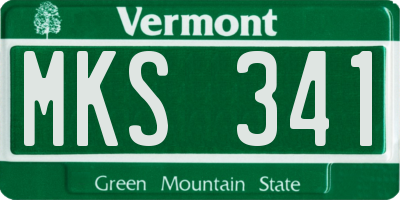 VT license plate MKS341