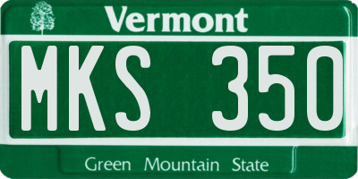 VT license plate MKS350