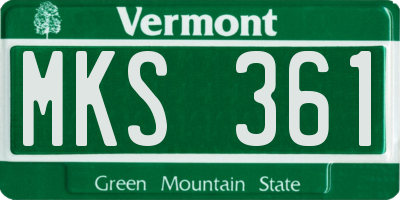 VT license plate MKS361