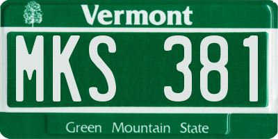 VT license plate MKS381