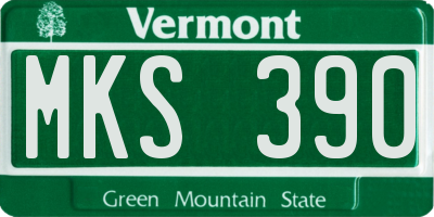 VT license plate MKS390