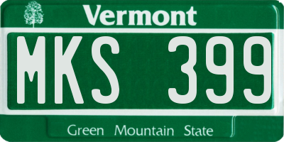 VT license plate MKS399