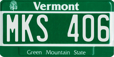 VT license plate MKS406