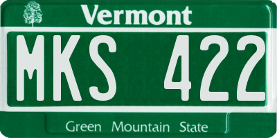 VT license plate MKS422