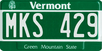 VT license plate MKS429