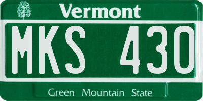 VT license plate MKS430