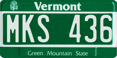 VT license plate MKS436