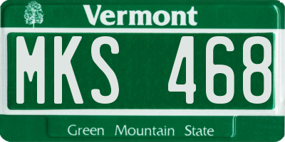 VT license plate MKS468