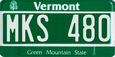 VT license plate MKS480