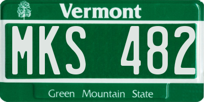 VT license plate MKS482