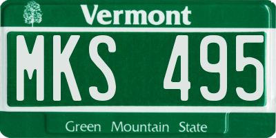 VT license plate MKS495