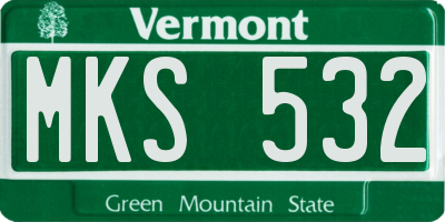 VT license plate MKS532