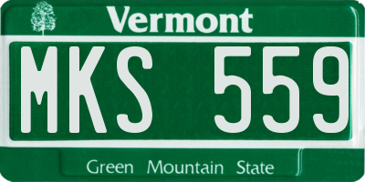 VT license plate MKS559