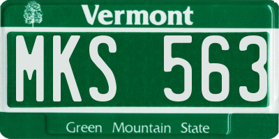 VT license plate MKS563