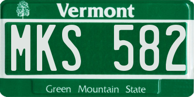 VT license plate MKS582