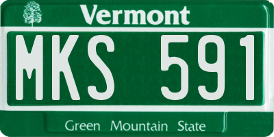 VT license plate MKS591