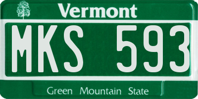 VT license plate MKS593