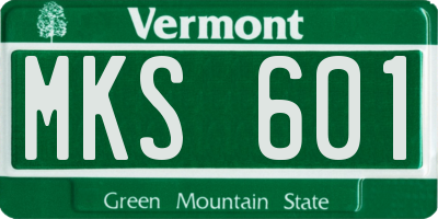 VT license plate MKS601