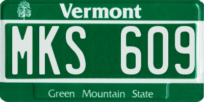 VT license plate MKS609