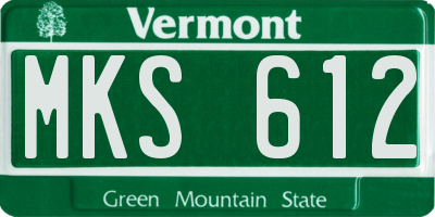 VT license plate MKS612