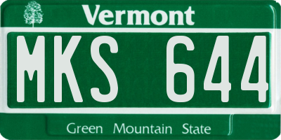 VT license plate MKS644