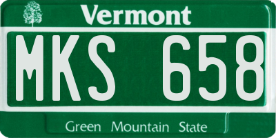 VT license plate MKS658