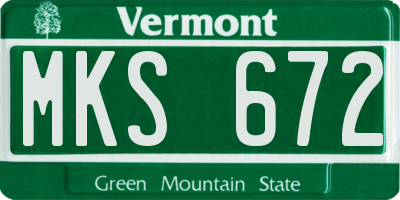 VT license plate MKS672