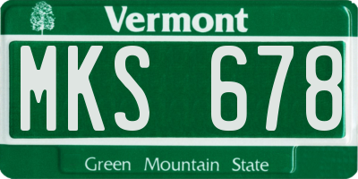 VT license plate MKS678