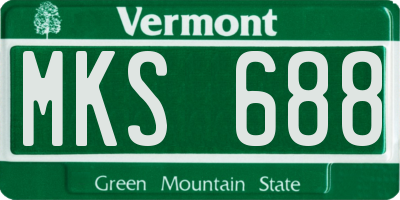 VT license plate MKS688