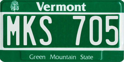 VT license plate MKS705