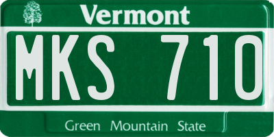 VT license plate MKS710