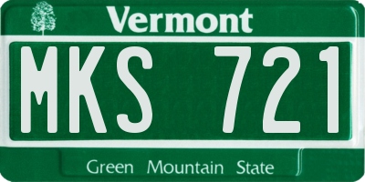 VT license plate MKS721