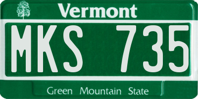 VT license plate MKS735