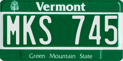 VT license plate MKS745