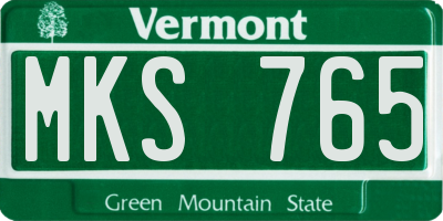 VT license plate MKS765
