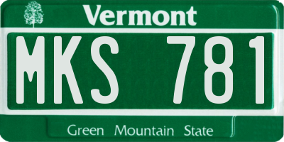 VT license plate MKS781