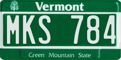VT license plate MKS784