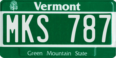 VT license plate MKS787