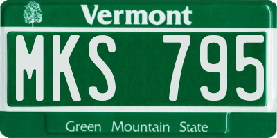 VT license plate MKS795